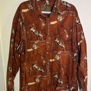 Men's Rustic Deer Print Shirt Jacket